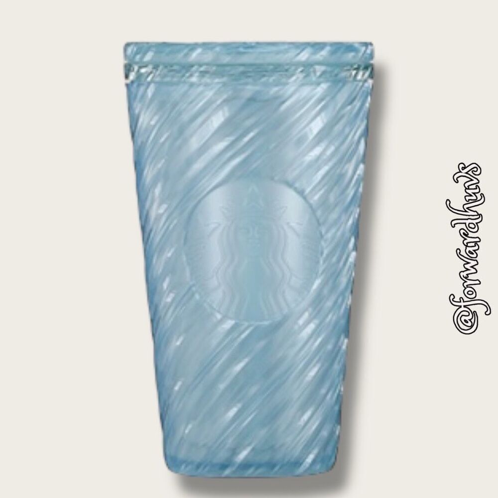 Starbucks 16oz Light Blue Swirl Cold Cups Without Straw